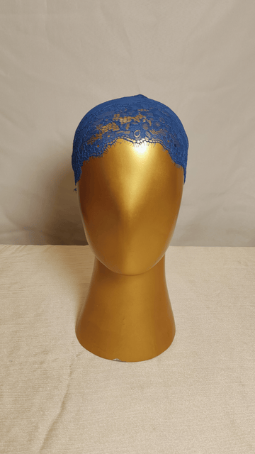 Plain Lace Cap - Cobalt Blue